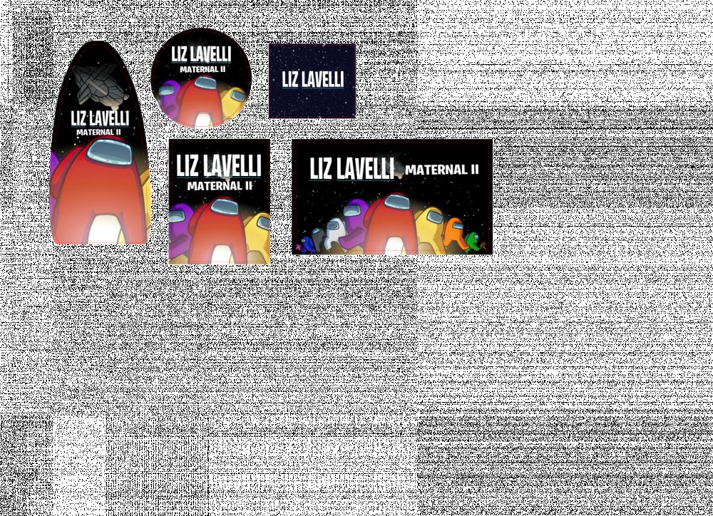 Arquivo de corte Etiqueta Escolar Among Us