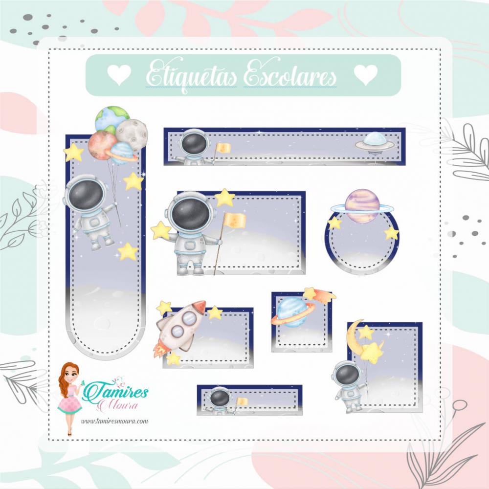 Arquivo de corte Etiqueta Escolar Astronauta