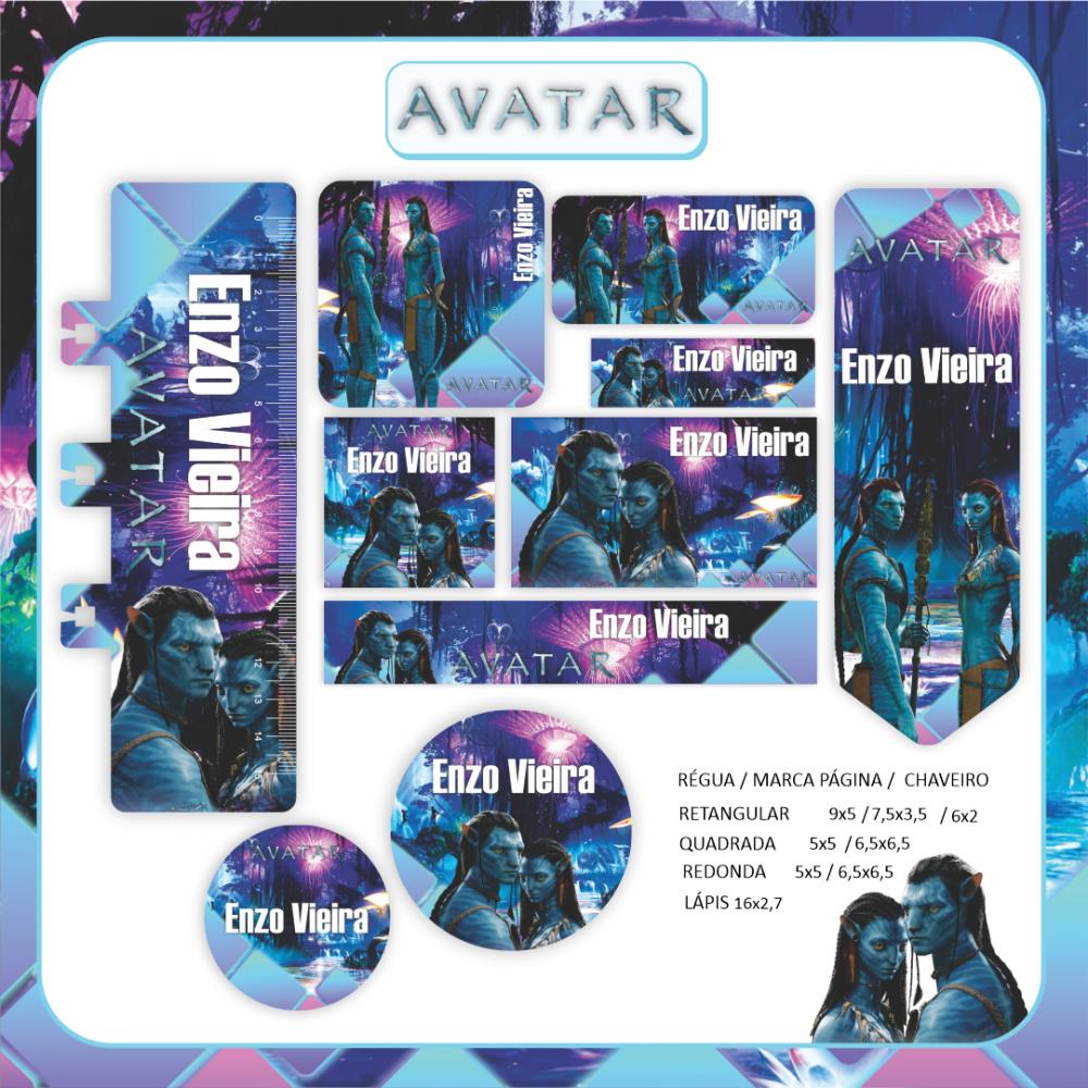 Arquivo de corte Etiqueta Escolar Avatar