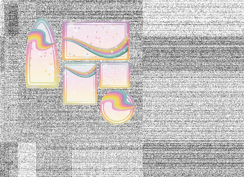 Arquivo de corte Etiqueta Escolar Arco Iris