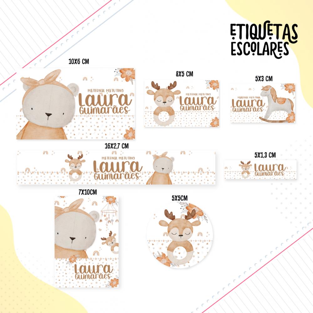 Arquivo de corte Etiqueta Escolar Animais Cute