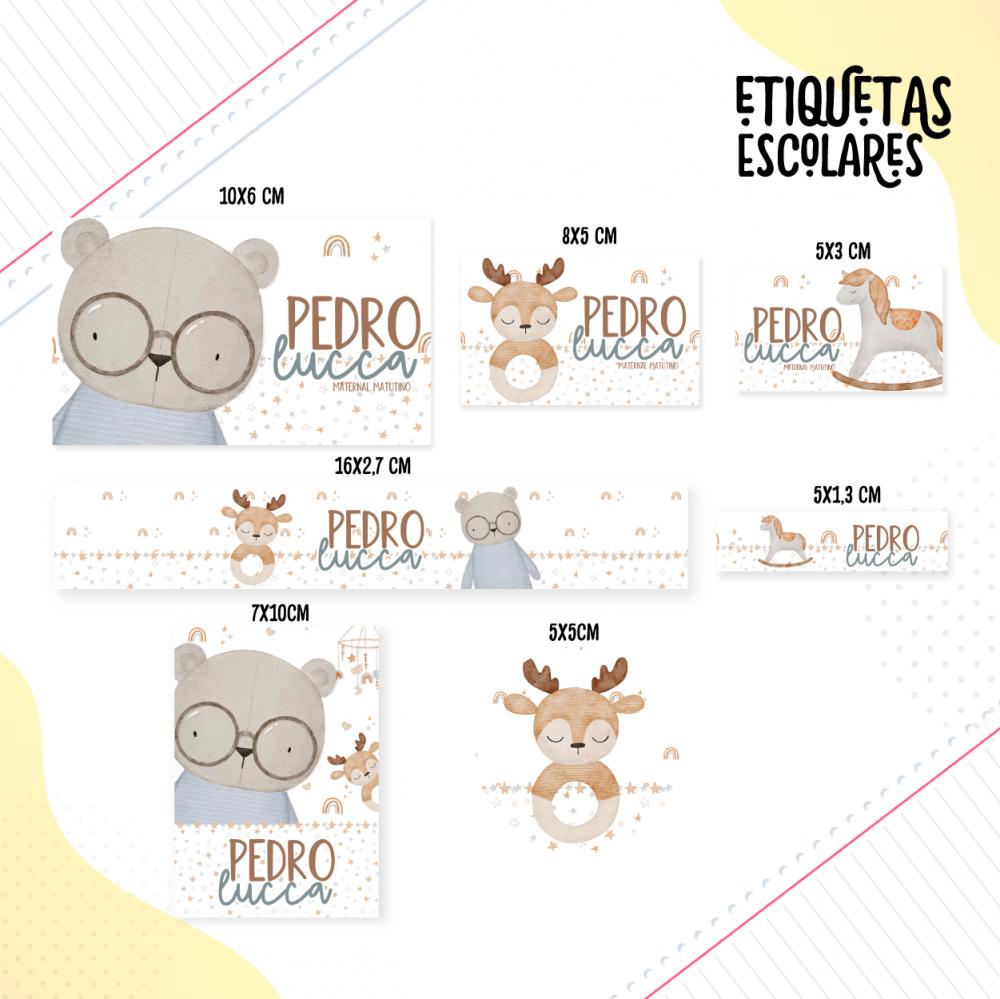 Arquivo de corte Etiqueta Escolar Animais Cute
