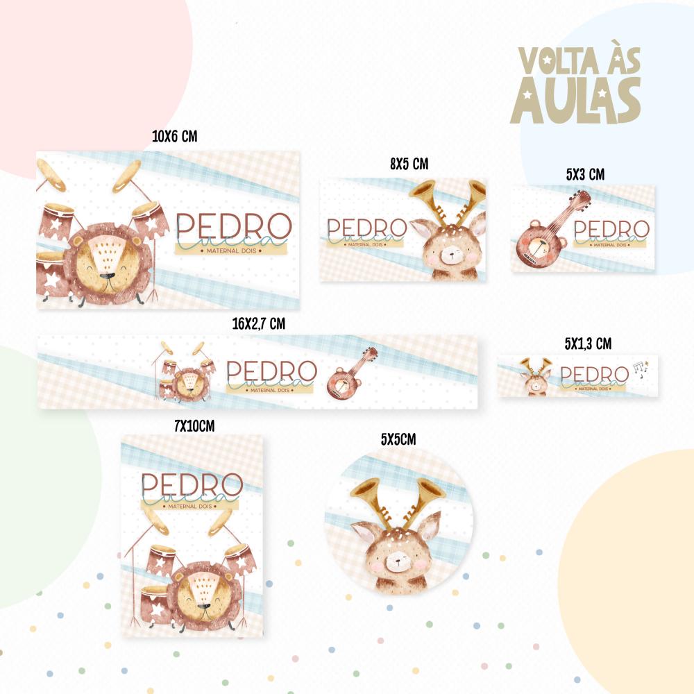 Arquivo de corte Etiqueta Escolar Animais Cute