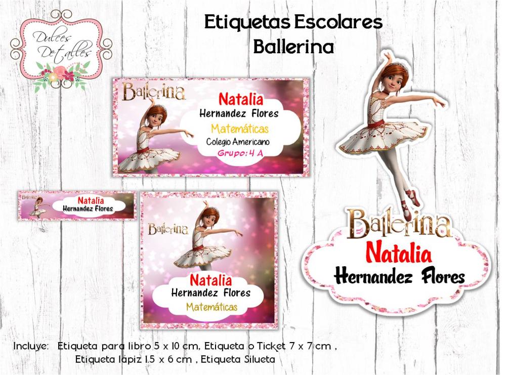 Arquivo de corte Etiqueta Escolar Bailarina