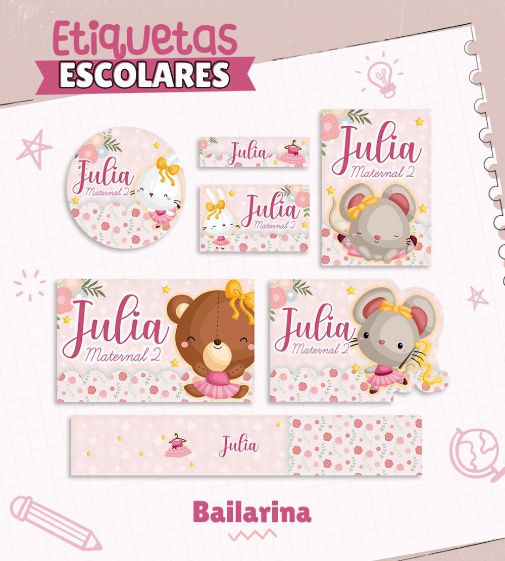 Arquivo de corte Etiqueta Escolar Bailarina