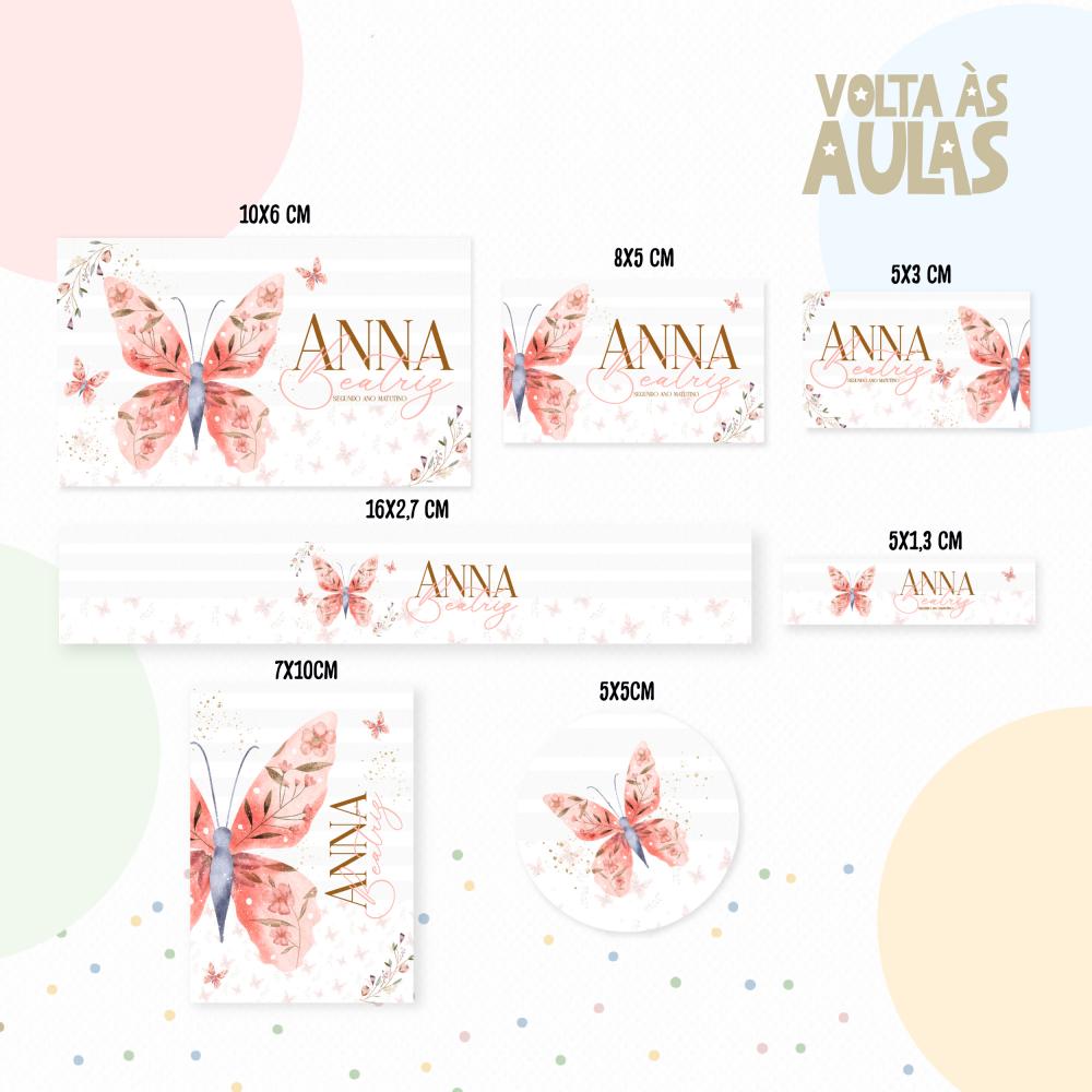 Arquivo de corte Etiqueta Escolar Borboleta