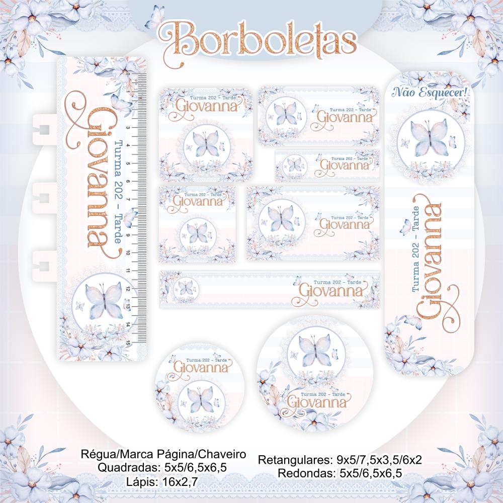 Arquivo de corte Etiqueta Escolar Borboleta