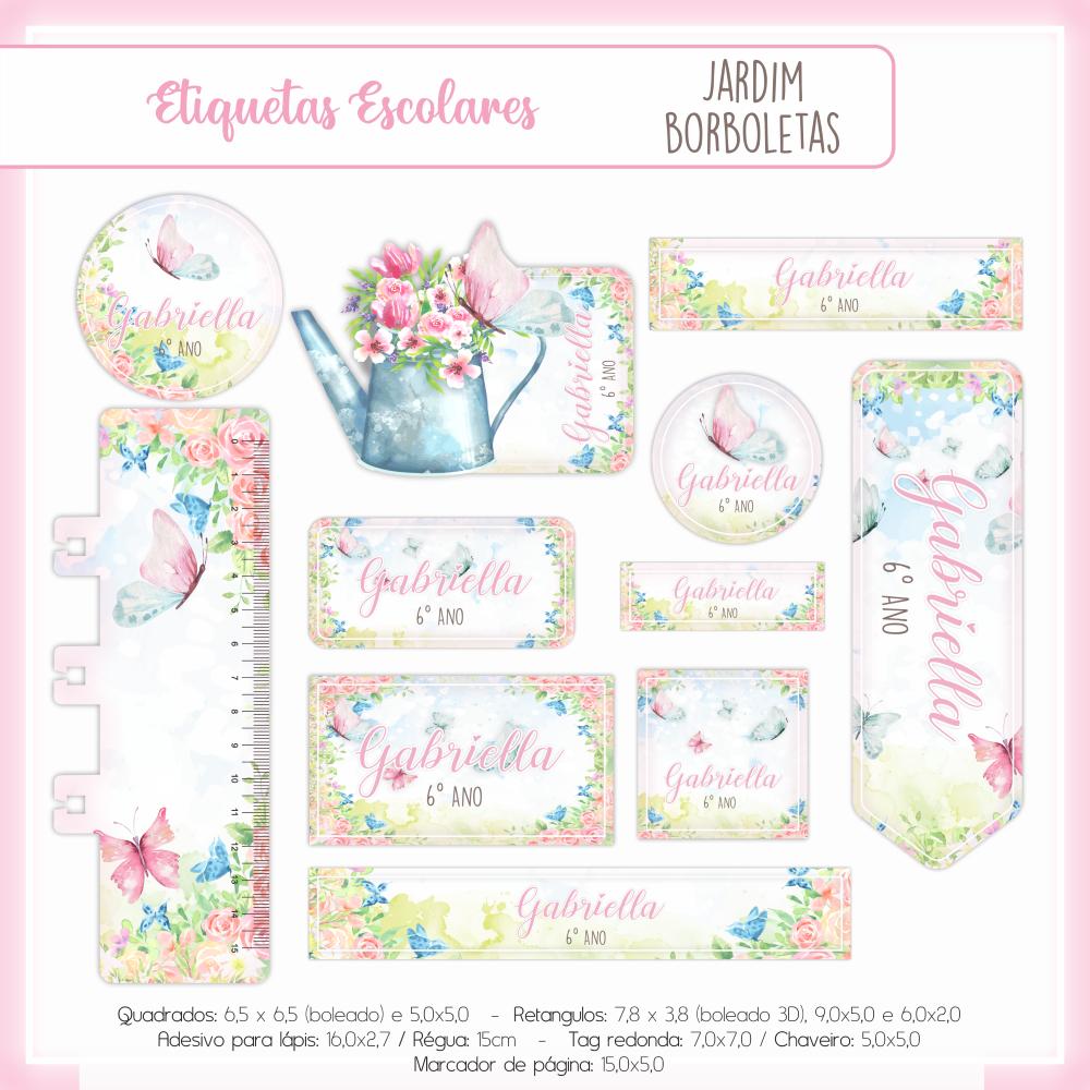 Arquivo de corte Etiqueta Escolar Borboleta
