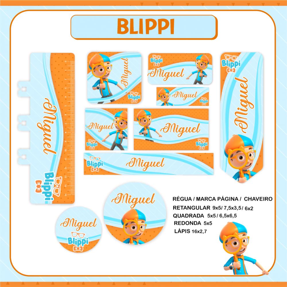 Arquivo de corte Etiqueta Escolar Blippi