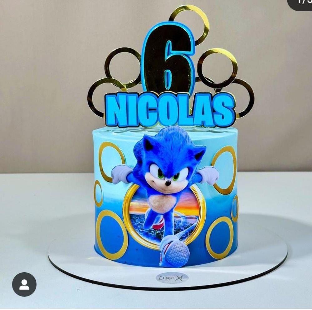 Arquivo de corte topo de bolo Sonic