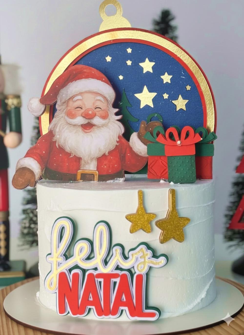Arquivo de corte topo de bolo Natal