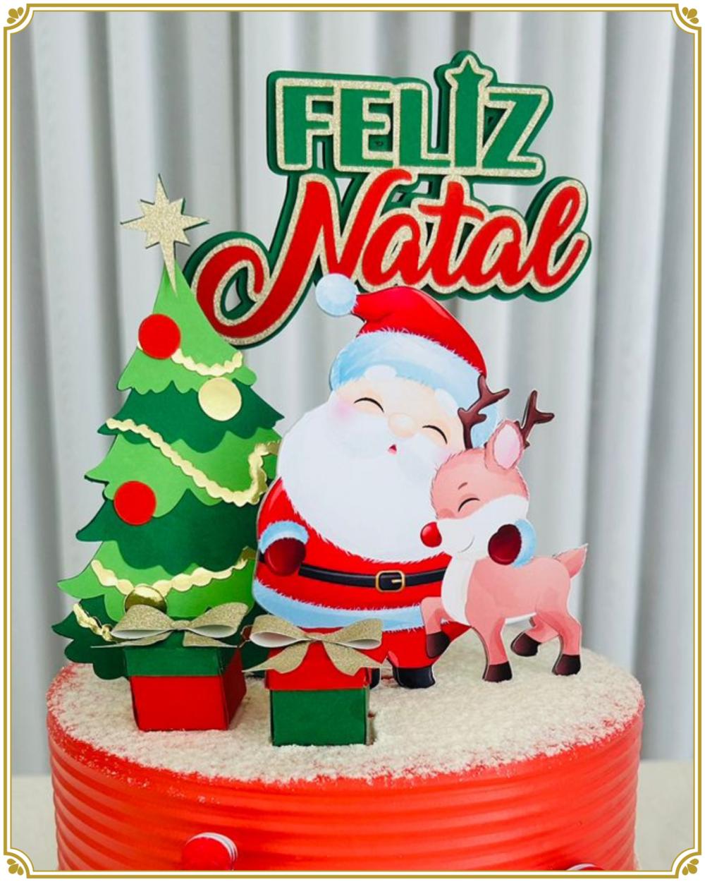 Arquivo de corte topo de bolo Natal
