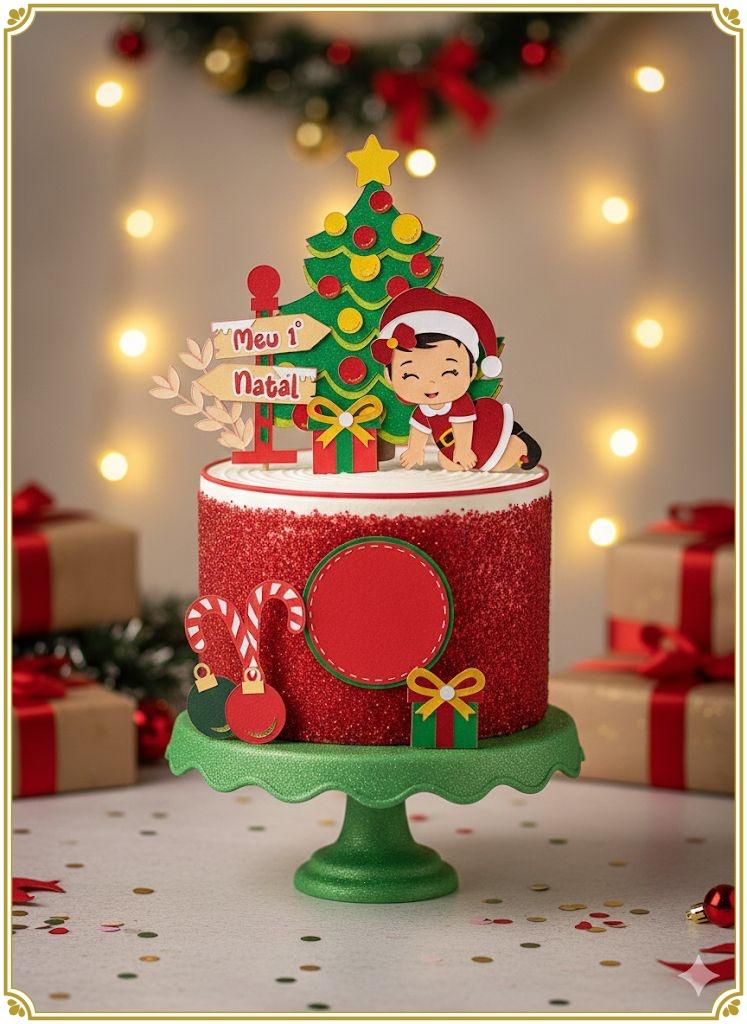 Arquivo de corte topo de bolo Natal