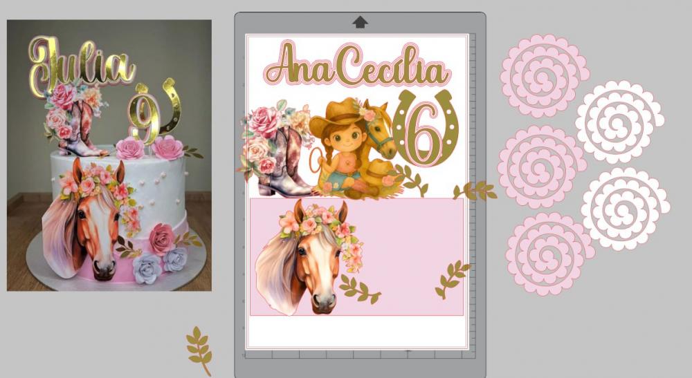 Arquivo de corte topo de bolo Cavalo