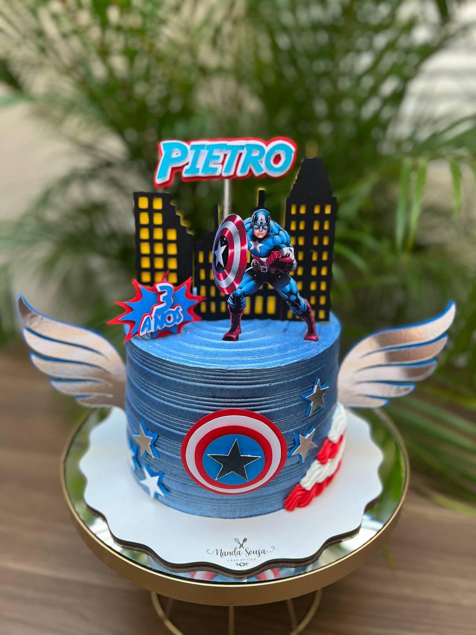 Arquivo de corte Topo de Bolo de Bolo Capitão America