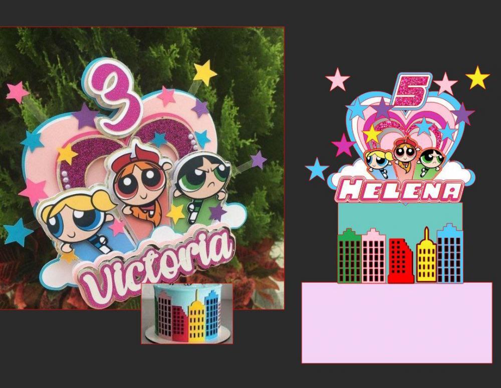 Arquivo de corte topo de bolo Meninas Super poderosas