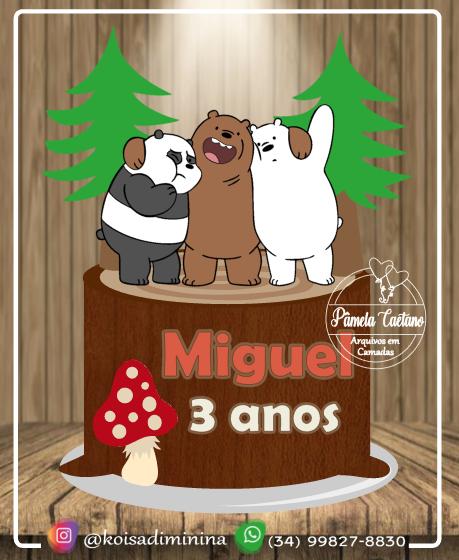 Arquivo de corte topo de bolo Urso sem curso