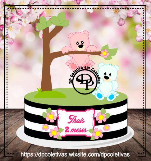 Arquivo de corte topo de bolo Ursinha