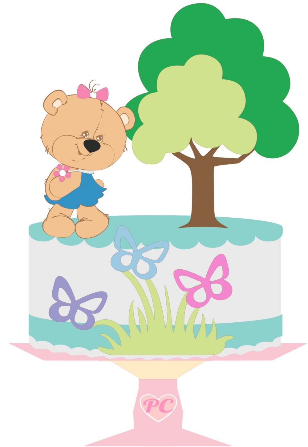 Arquivo de corte topo de bolo Ursinha