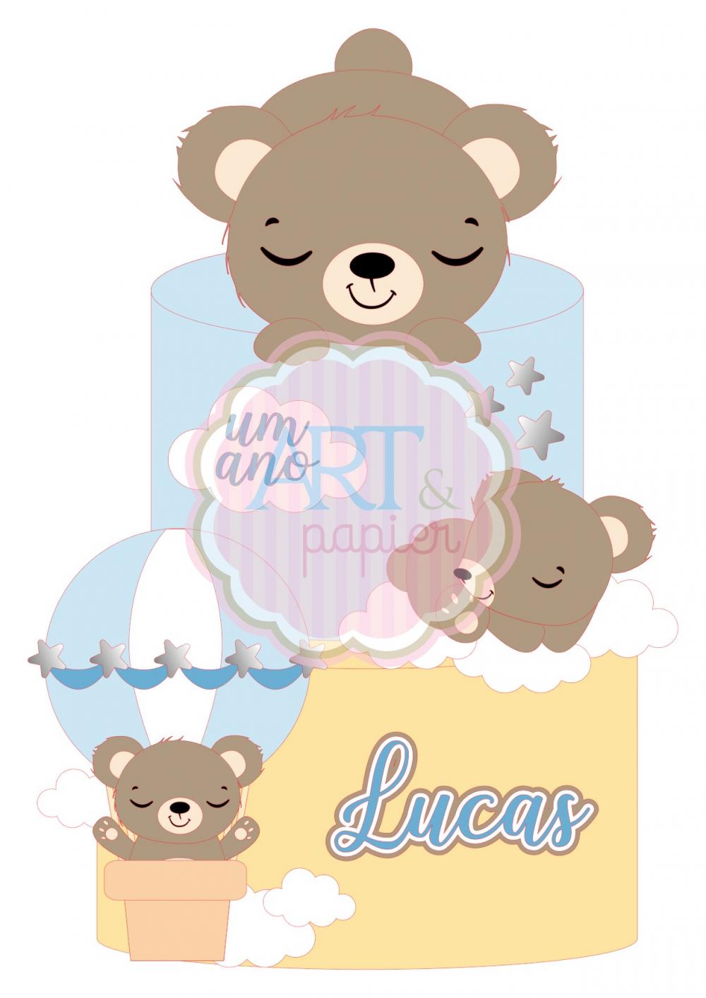 Arquivo de corte topo de bolo Ursinho