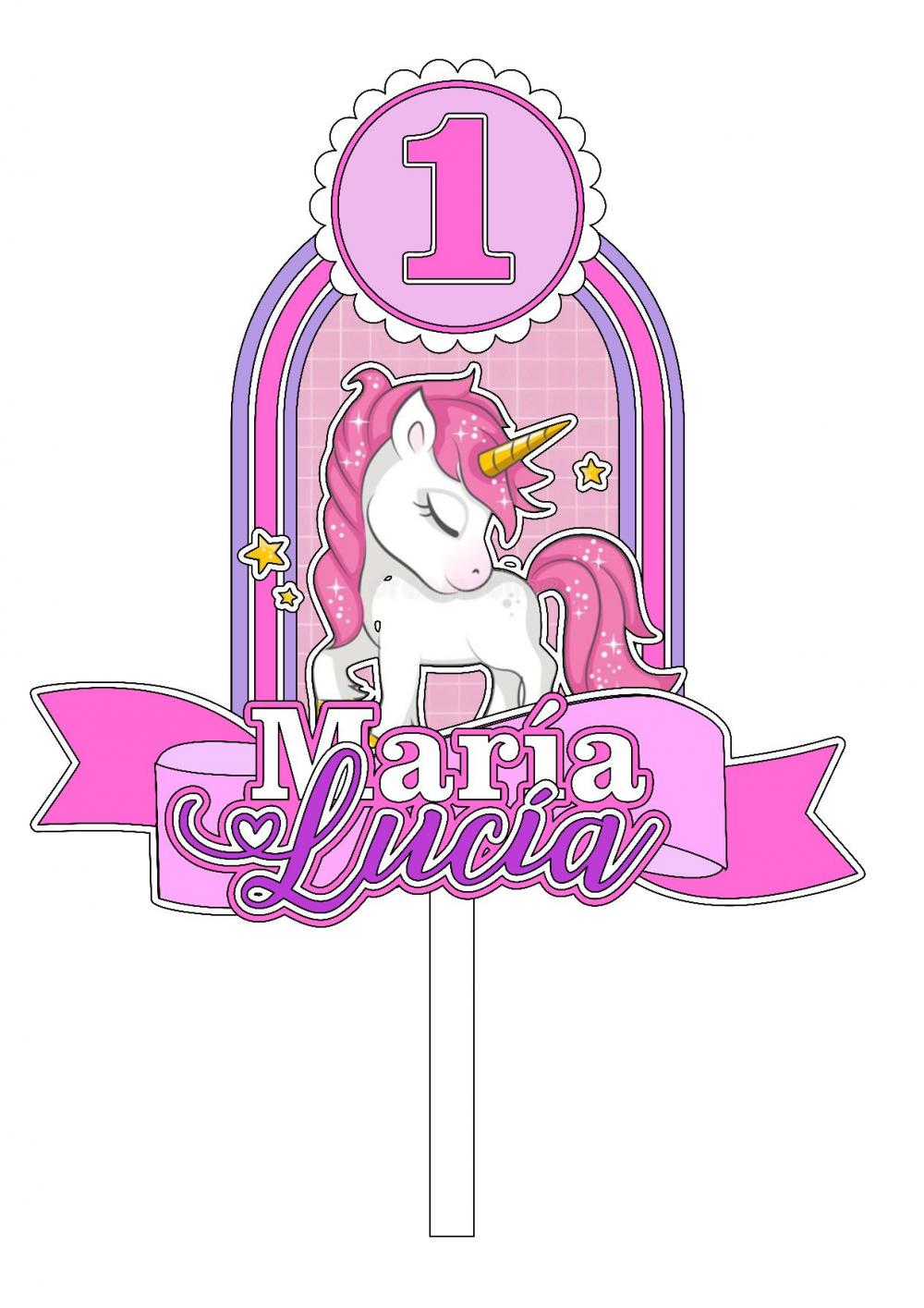 Arquivo de corte topo de bolo Unicórnio