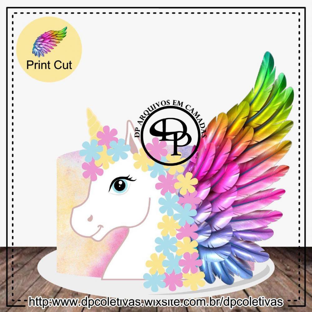 Arquivo de corte topo de bolo Unicórnio