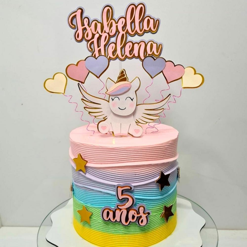 Arquivo de corte topo de bolo Unicórnio