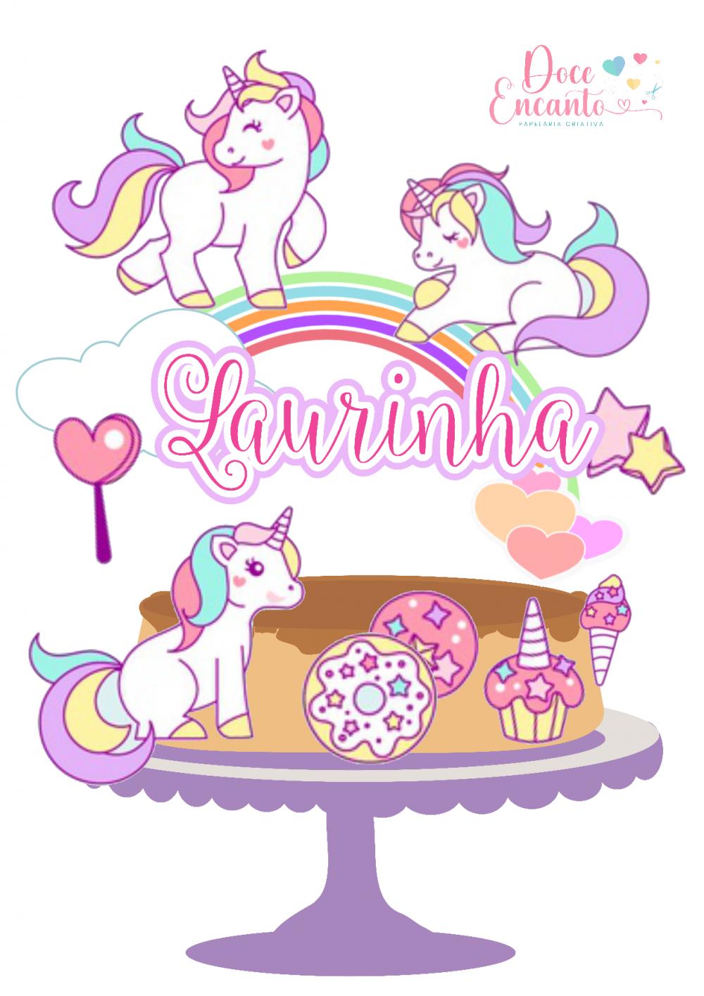 Arquivo de corte topo de bolo Unicórnio