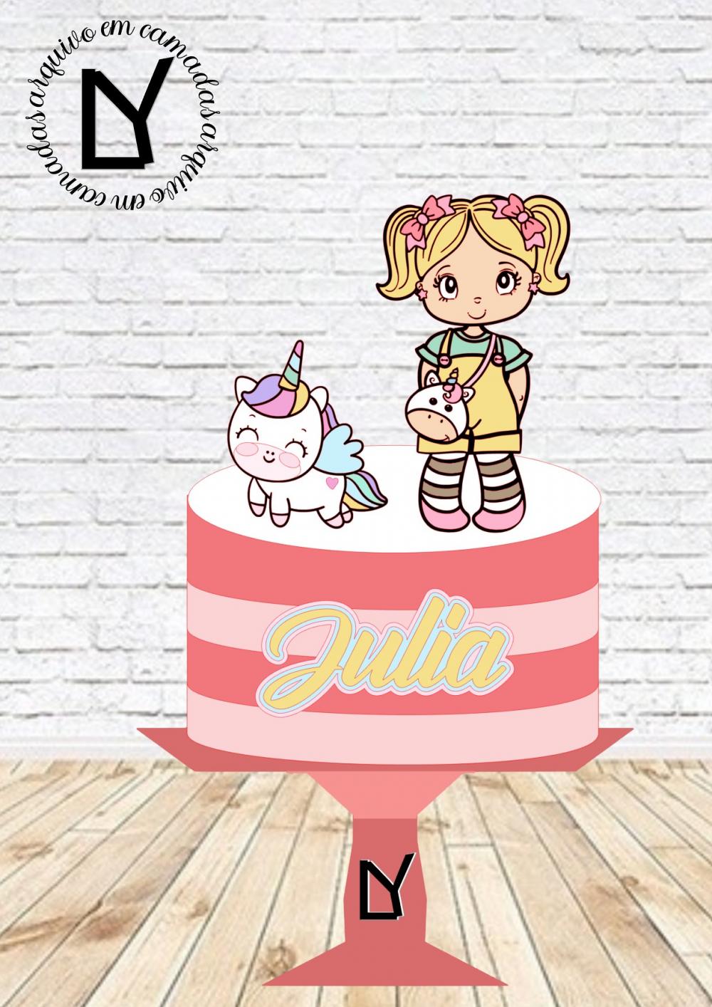 Arquivo de corte topo de bolo Unicórnio