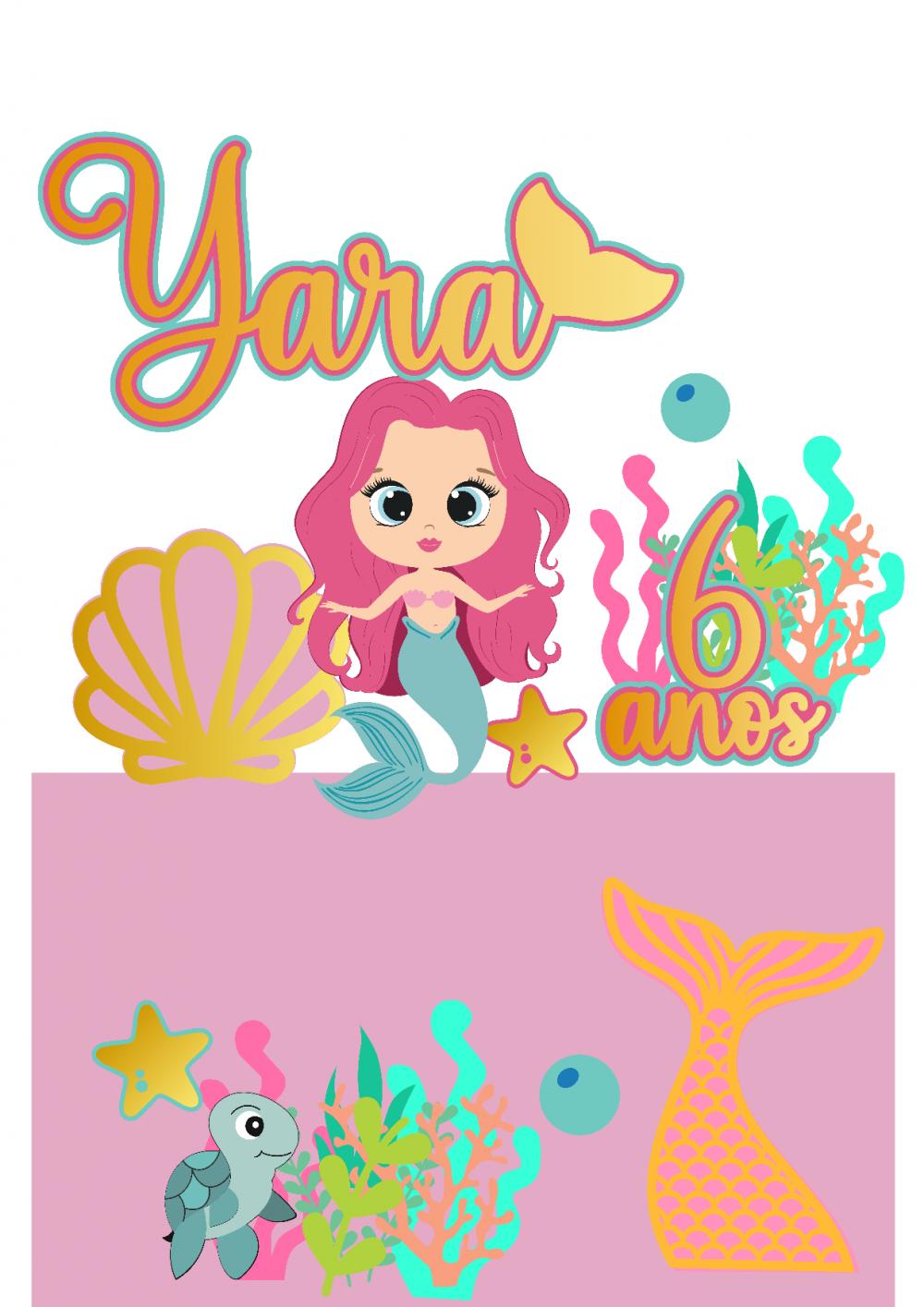 Arquivo de corte topo de bolo Sereia