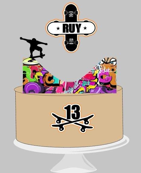 Arquivo de corte topo de bolo Skate