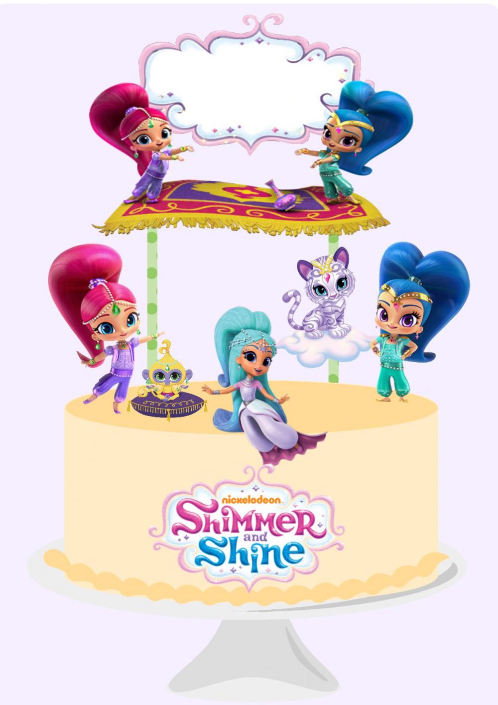 Arquivo de corte topo de bolo Shimmer e Shine