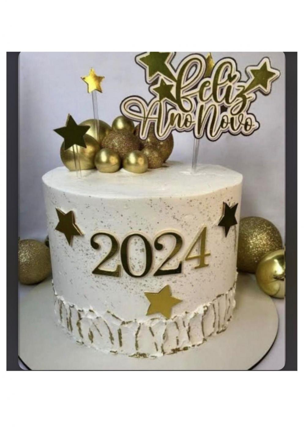 Arquivo de corte topo de bolo ano novo