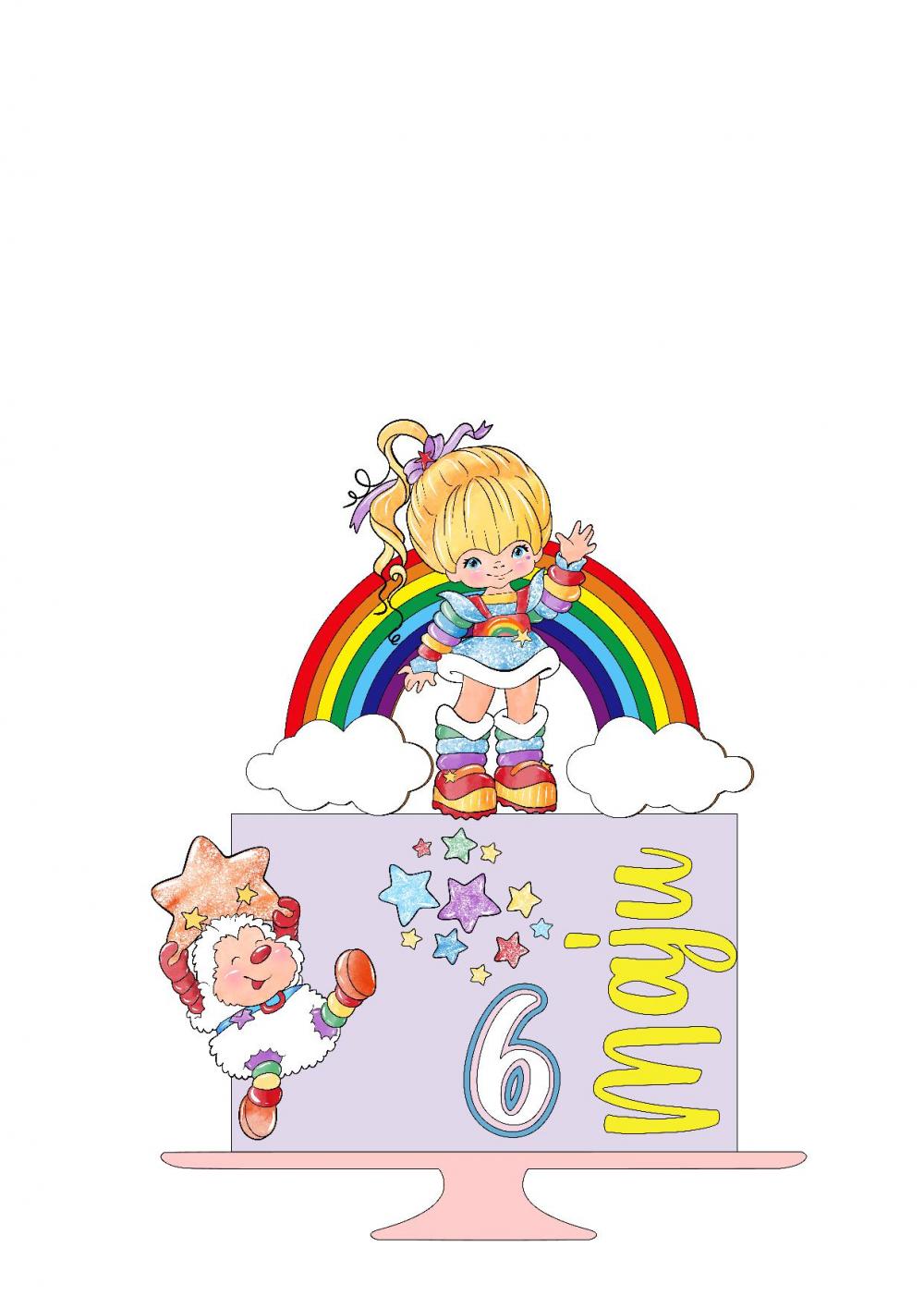 Arquivo de Corte Topo de Bolo Rainbow Brite
