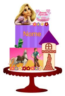 Arquivo de corte topo de bolo Rapunzel