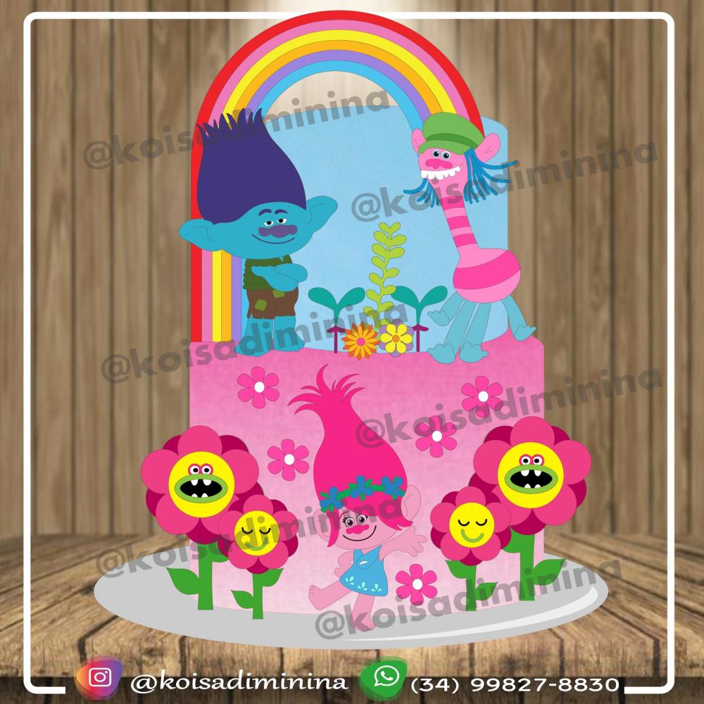 Arquivo de corte topo de bolo Trolls