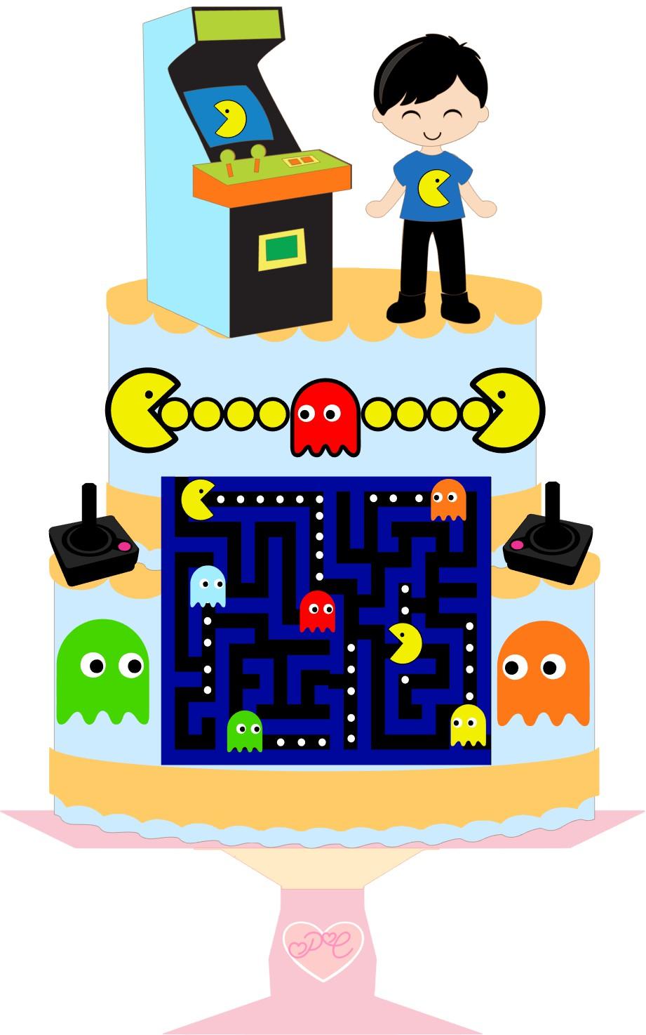 Arquivo de corte topo de bolo Pac Man