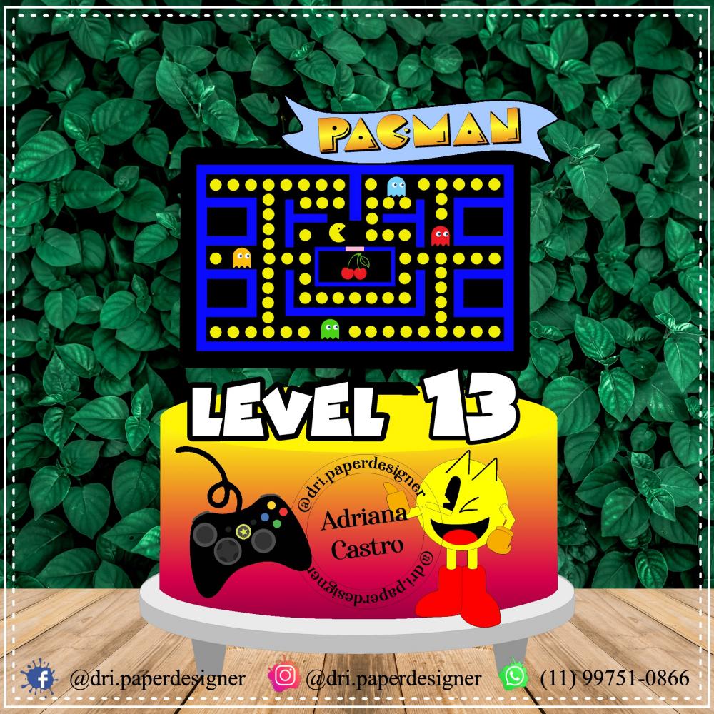 Arquivo de corte topo de bolo Pac Man