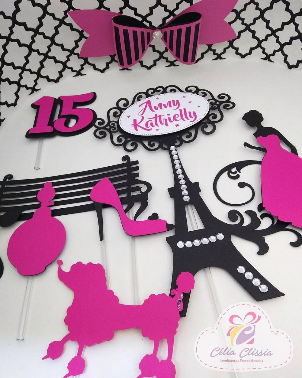 Arquivo de corte topo de bolo Paris