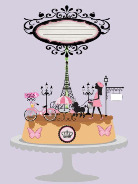 Arquivo de corte topo de bolo Paris