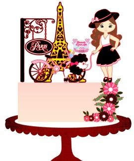 Arquivo de corte topo de bolo Paris