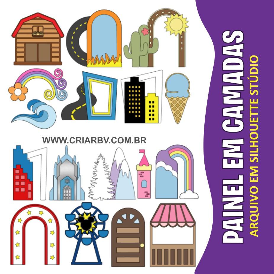 Arquivo de corte topo de bolo Painéis