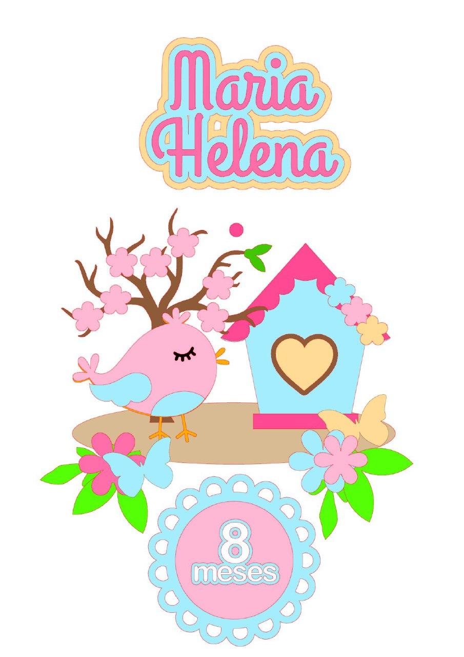 Arquivo de corte topo de bolo Passarinho