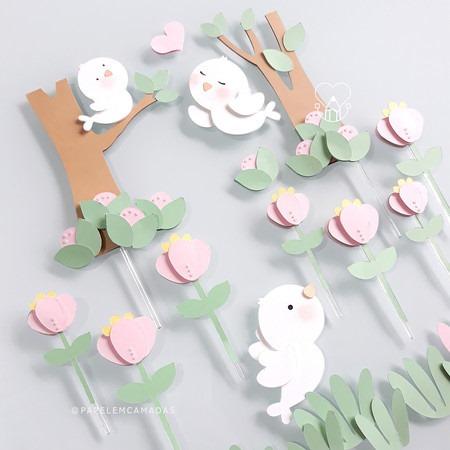 Arquivo de corte topo de bolo Passarinho