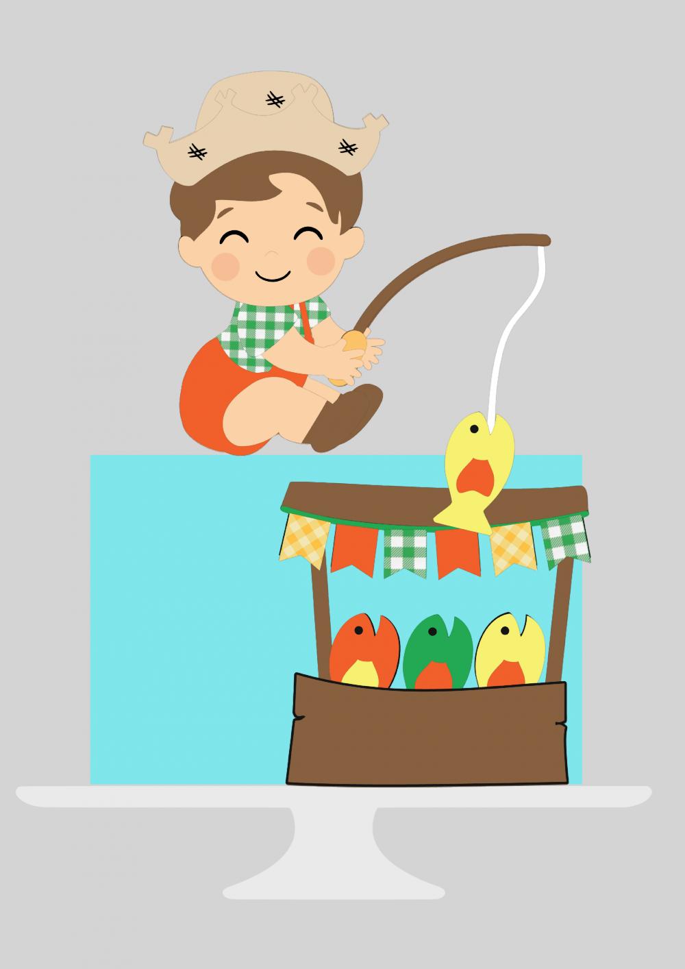 Arquivo de Corte Topo de Bolo Pescaria