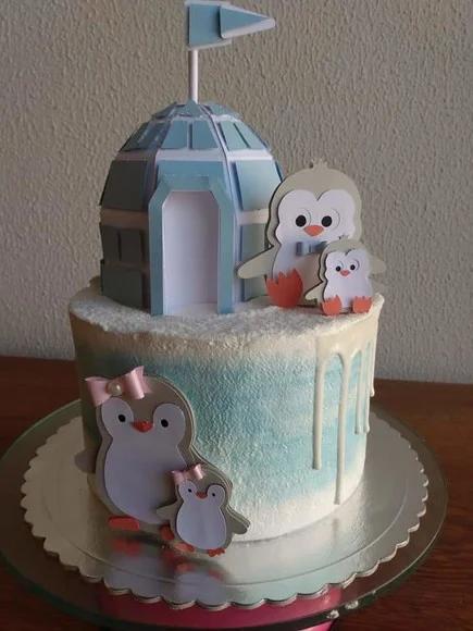 Arquivo de corte topo de bolo pinguim