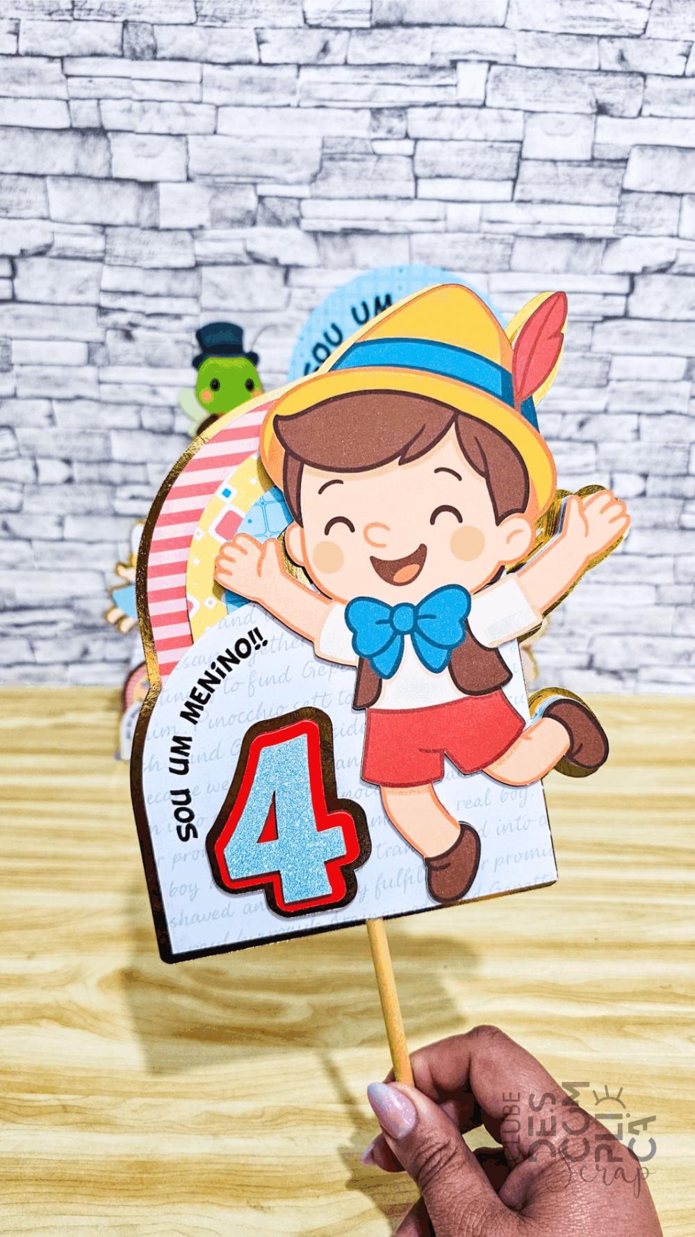 Arquivo de corte Topo de Bolo Pinóquio