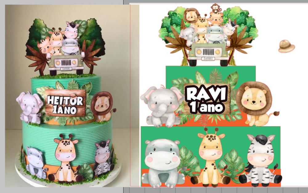 Arquivo de corte topo de bolo Safari