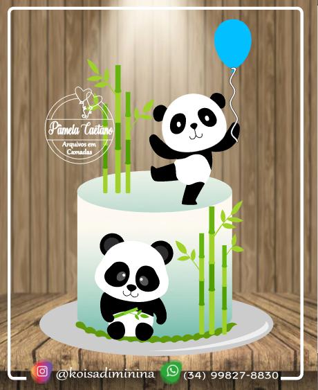 Arquivo de corte topo de bolo panda