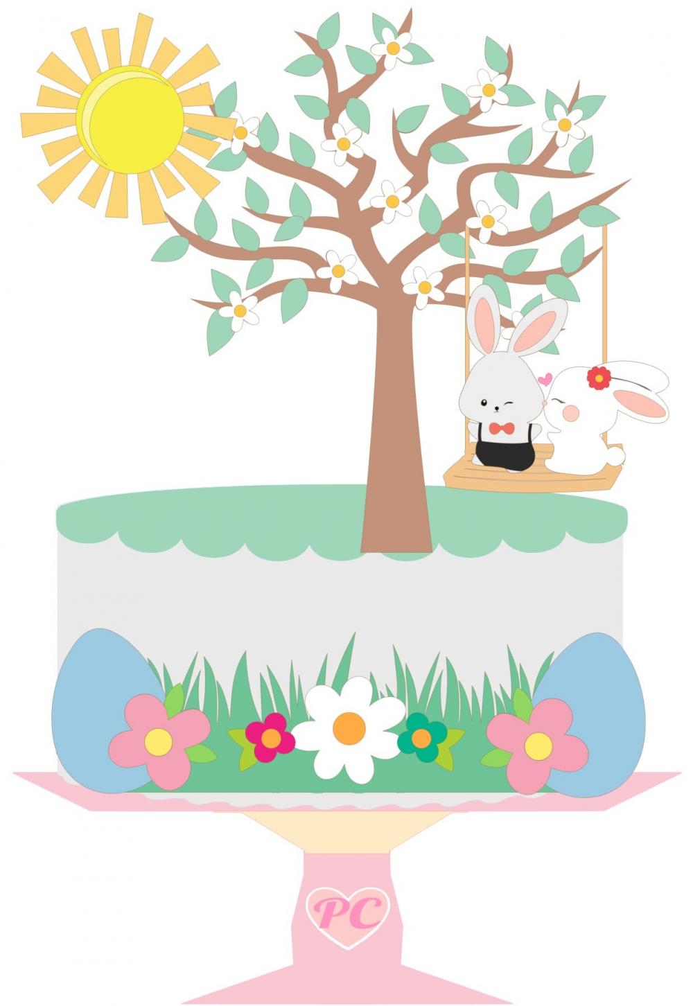 Arquivo de corte topo de bolo Páscoa